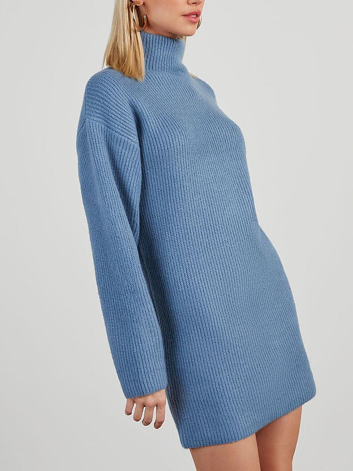 Milan Kiss Strickkleid in Hellblau - L