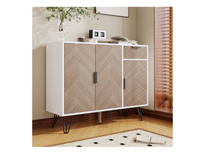 Furnishings Home Tresenkommode Moderner mit Schublade und höhenverstellbaren Einlegeböden (1 St), Funktionalität mit zeitlosem Stil 90 x30x71,5 cm Zwei Farben