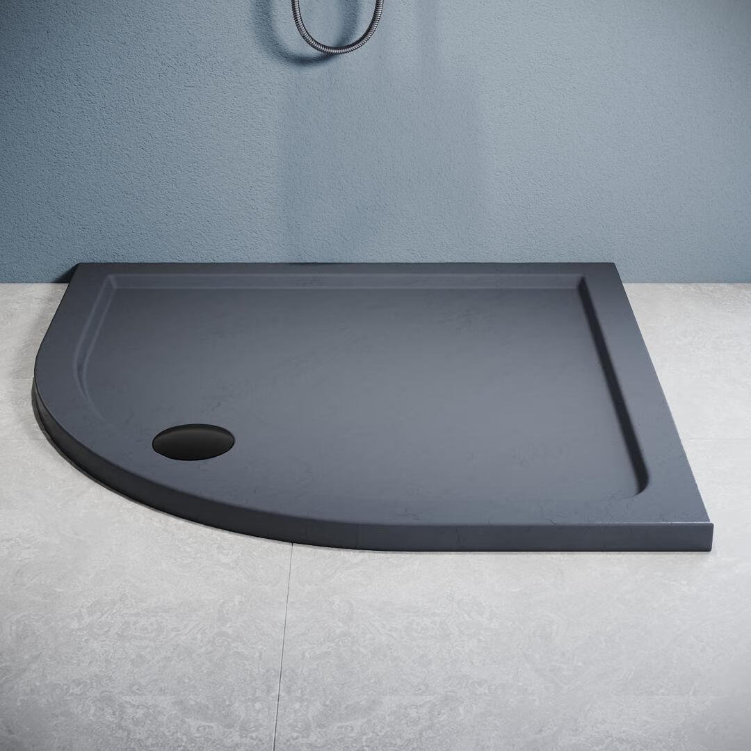 Belfry Bathroom 80W*80Dcm Quadrant Single Shower Base in Grey with Low-Profile Aesthetics Design and Non-Slip FeatureQuadrant Single Shower Base in Grey with Low-Prof Gloss;Grey;Grau 4cm H x 90cm W x 90cm D