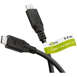 goobay Ladekabel USB-C (USB4) 240 W schwarz 0,5 m schwarz