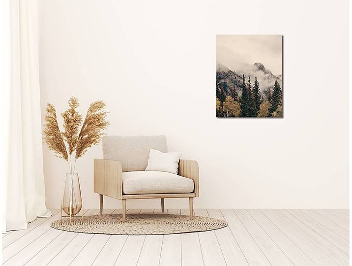 Tableau métallique Foggy Banff Aluminium Dibond verni Multicolore 40 x 50cm