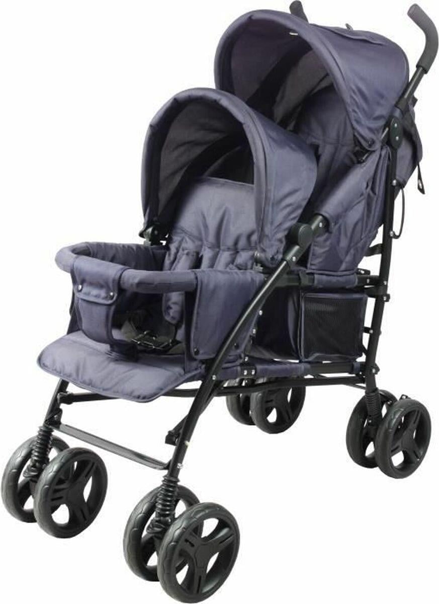 Bambisol Duowagen Marineblauw voor twee kinderen