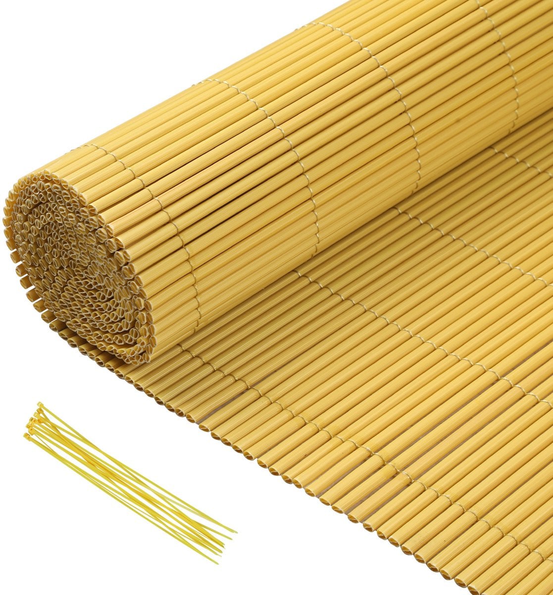 PVC Privacyscherm Bamboe Look Bruin, Mat, 0,9 x 5 m
