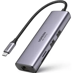 Ugreen CM512 (USB-C, 7 Ports), Dockingstation + USB Hub, Grau