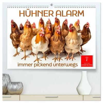 Hühner Alarm (hochwertiger Premium Wandkalender 2027 DIN A2 quer), Kunstdruck in Hochglanz