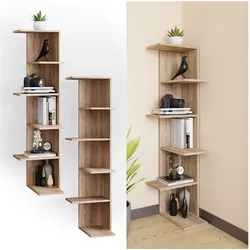 Vicco Bücherregal Standregal Eckregal Tera SON 6 Etagen Wandregal Nischenregal