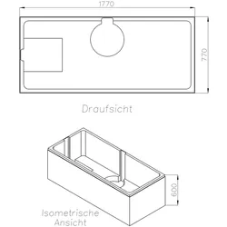 Neuesbad Wannenträger für Villeroy & Boch Gustavsberg Artic 180x80 SW14761