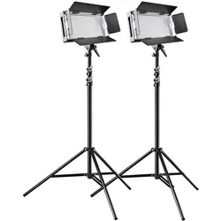 Walimex On Location Lightning Set Pro 500 (Flächenleuchte), Dauerlicht, Schwarz