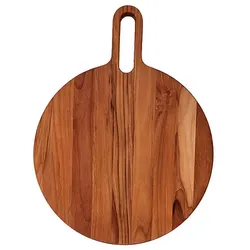 TeakHaus Servierbrett BISTRO Teakholz mit Griff rund - 51 cm