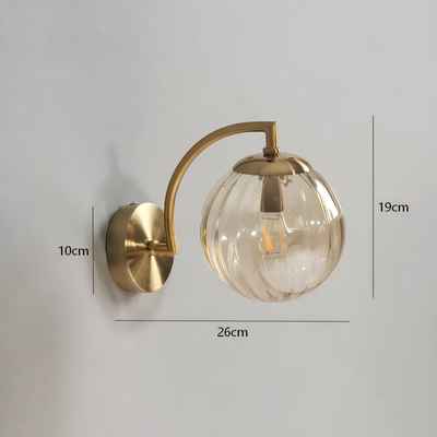 Friendly Fresh Finds Modern LED Glass Wall Lamp Nordic Minimalist Bedroom Bedside Sconce amber