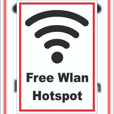 HB-Druck Free Wlan Hotspot Aufkleber A9 (37x52mm)