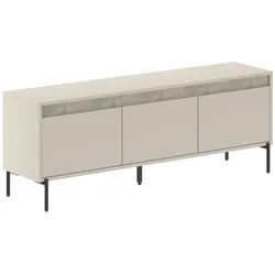 Aucune, TV Möbel, GRETA TV-Möbel – Cremefarben – 3 Türen – 150 x 35 x 55 cm (150 x 35 x 55 cm)