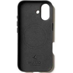 Mujjo Lederhülle - Lederhülle für iPhone (Apple iPhone 17), Smartphone Hülle, Schwarz