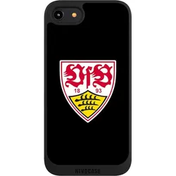 Nivocase Handyhülle für Apple iPhone 7 Hülle NIVOpure Case Schwarz Offizielles Lizenzprodukt VfB Stuttgart (Apple iPhone 7), Smartphone Hülle, Schwarz