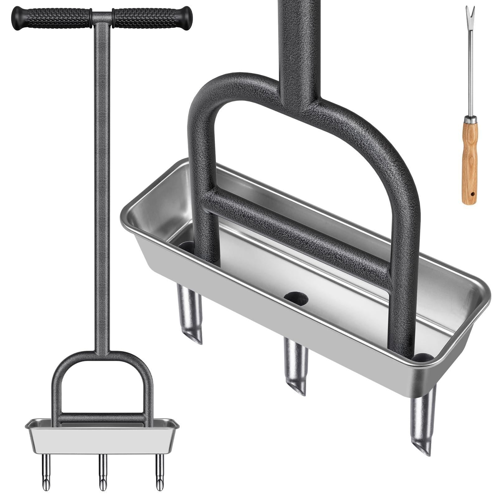 Solidchoice Handmatige Grondbeluchter met RVS Kern en Opslagbak