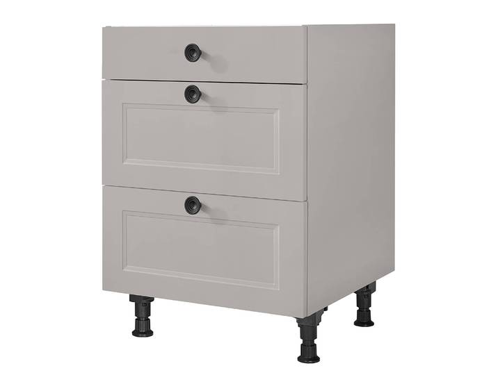 Kochfeldschrank Cascada mit Schubladen 60cm Grau/Steingrau