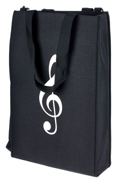 agifty Orchestra Stand Bag nero con motivo a chiave di violino bianca