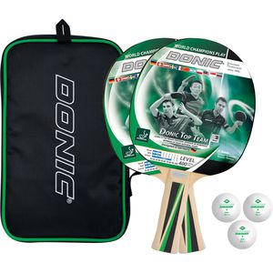 Donic-Schildkröt Tischtennisschläger Top-Team 400, 6-teilig, 2 Schläger, 3 Bälle & Transporttasche, mit ITTF-Zulassung