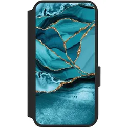 Nivocase Klapphülle für Samsung Galaxy S22 Handyhülle aus Kunst Leder NIVOflip schwarz Edelstein Glitzer (Samsung Galaxy S22), Smartphone Hülle, Schwarz