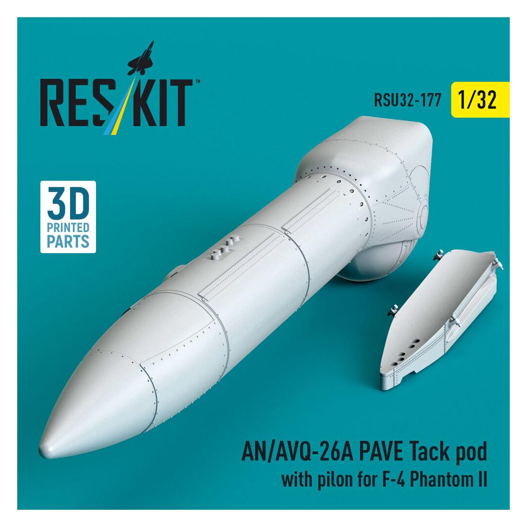 ResKit AN/AVQ-26A PAVE Tack pod with pilon for F-4 Phantom II (3D Printed) (RSU32-0177)