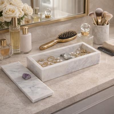 Sagebrook Home "Decorative Marble Box with Agate Knob - 13.75"""