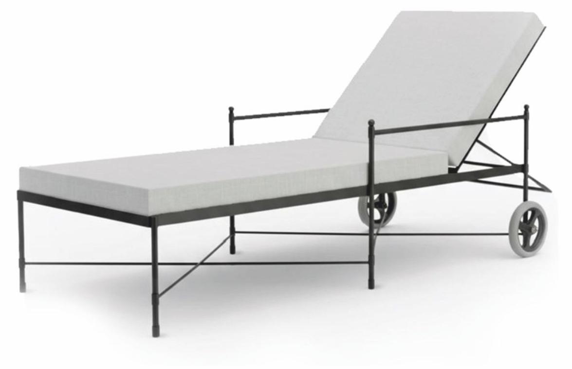 Casa Padrino Luxus Gartenliege Schwarz / Grau 190 cm - Hotel & Garten Möbel