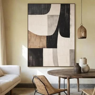 Uplift Essentials Beige Texture Abstract Art Handmade Style Minimalist Painting Neutral Canvas Wall Art For Modern Living Room Decor style 7 12x16 In