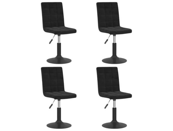 Coespram Esszimmerstühle 4er Set Drehbar Höhenverstellbar Samt Schwarz Modernes 4-Teiliges Polsterstuhl Set mit Stahlsockel für Küche und Esszimmer sorgt für Flexibilität beim Essen.