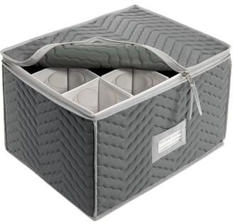 Richards Homewares Tabletop Storage Deluxe Micro Fiber Stemware Chest
