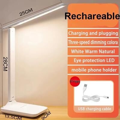 Uplift Picks Rechargeable Folding Touch Desk Lamp With Dimmable Eye Friendly Reading Light white Warm Natural