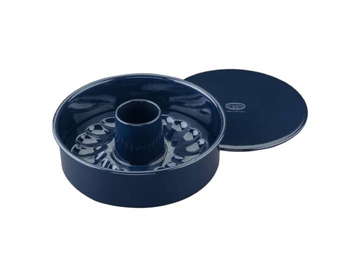Dr. Oetker Garantieform Ø 26 cm Back-Liebe Emaille mit Flachboden und Rohrboden – Runde Ring-Backform mit schnitt- & kratzfestem Emaille-Boden – 26er Kuchenbackform für Kuchen und Torten