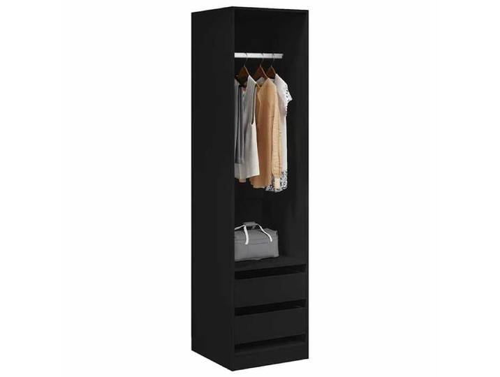 {January Sale}Garde-robe - armoire penderie Cabinet à chambre - meuble de rangement avec tiroirs Noir 50x50x200cm - Bois d'ingénie