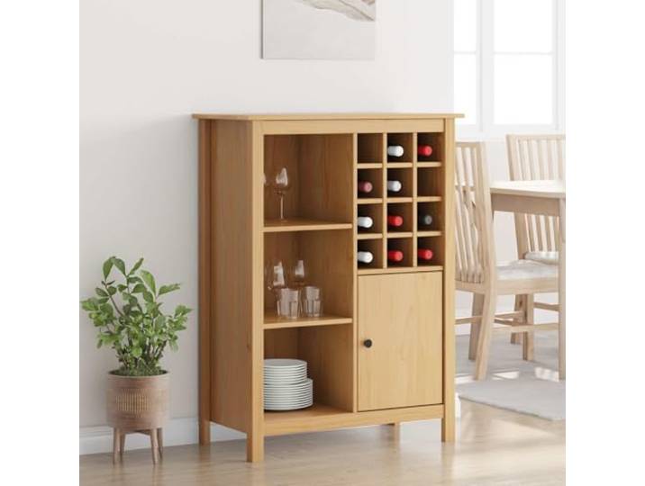 Xolmizyn Weinschrank Hill - Kiefernholz Weinregal für Flaschen Massive Holzkonstruktion, Modularer Stauraum, Minimalistisches Design