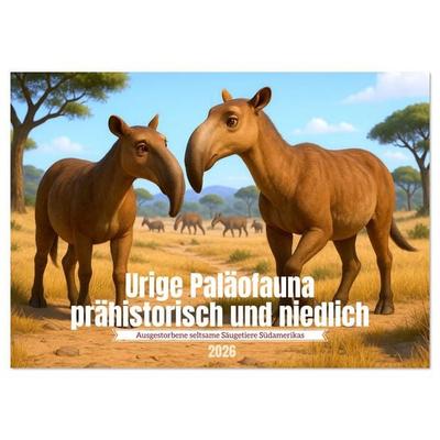 Urige Paläofauna prähistorisch und niedlich (Wandkalender 2026 DIN A4 quer), CALVENDO Monatskalender