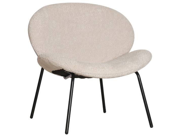 Fauteuil en tissu beige chiné