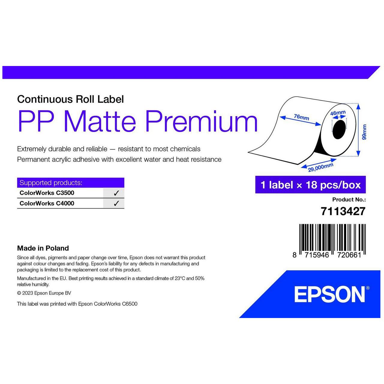 Epson MATTE LABEL PREM CONTINUOUS
