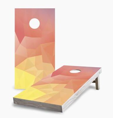 Skip's Garage Sunrise Mosaic Regulation 2x4 Cornhole Game Set