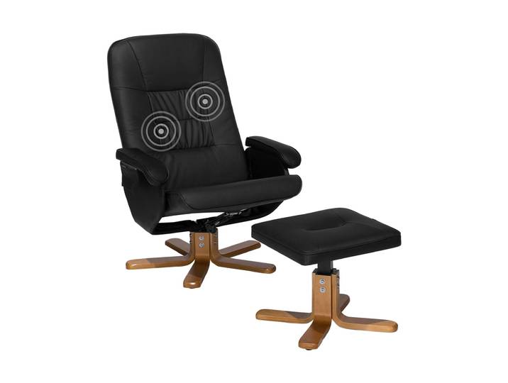 Fauteuil massant cuir pu noir