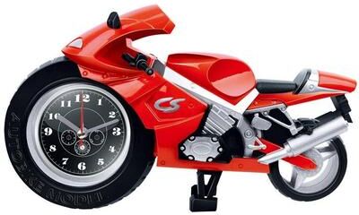 Snug & Styled Creative Motorcycle Alarm Clock Desk Clock Model Decorative Shelf Gift red