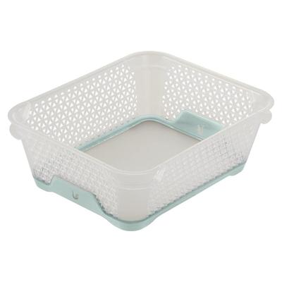 Keeeper - Mini-Rutschfester Korb 20x16x7 cm DIN A6 Transparent/Blau - Kollektion Jonas