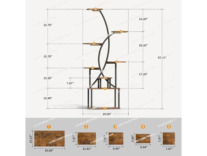 Convient aux présentoirs à fleurs incurvés de 65 pouces, aux supports pour plantes d'intérieur avec éclairage de croissance et aux supports pour plantes à 8 niveaux.