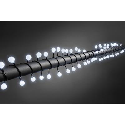 KONSTSMIDE LED-Lichterkette "Weihnachtsdeko aussen", schwarz, Dioden 80 Stk. Flammen 80 Stk., Kabellänge 5m x Gesamtlänge 11,32m, Lichterketten, LED Globelichterkette, große runde Dioden, 80 kalt weiße Dioden