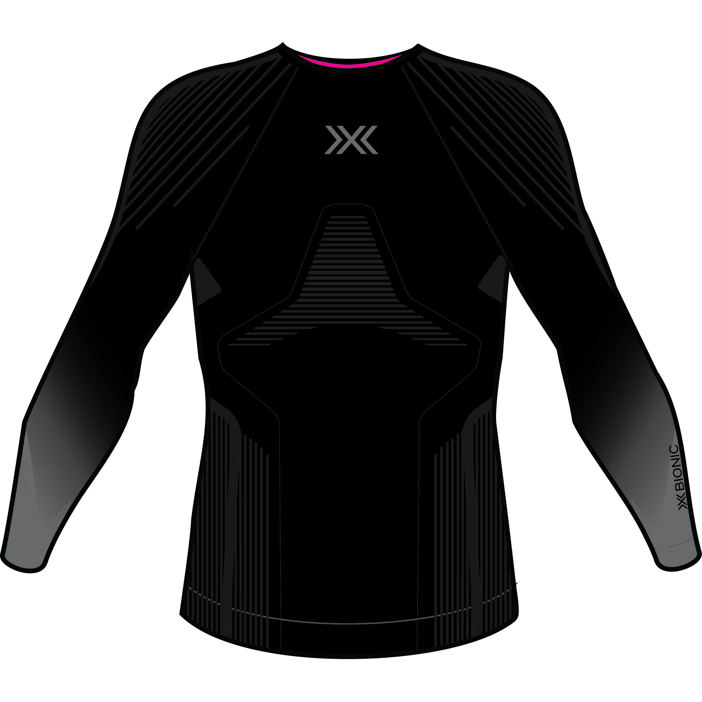 X-Bionic Invent Graphics Damen Langarm Unterhemden schwarz Größe XS Elastisch