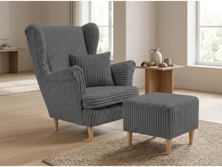 Family Meble Ohrensessel mit Fußhocker Idylla – Variante Idylla 90