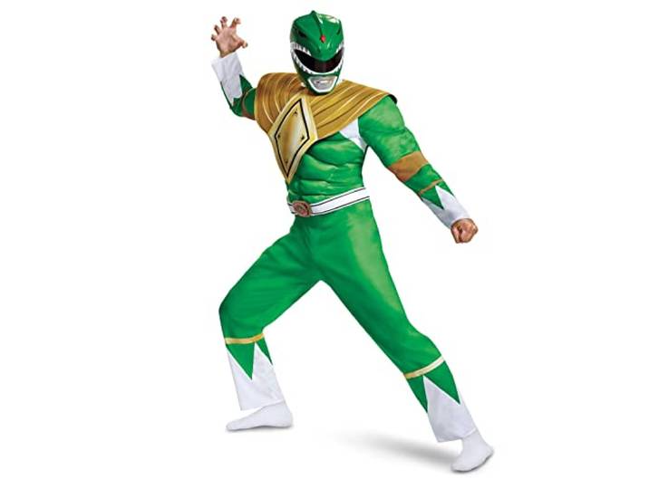 Disguise Deluxe Muscle Green Power Rangers Kostuum Volwassenen, Superhelden Verkleedkleding Halloween Carnaval, XL
