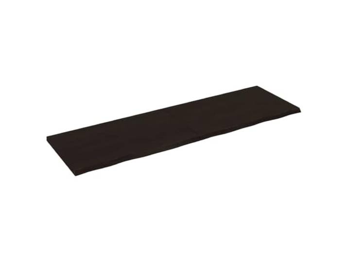 HEFZGDB Massivholz Eiche Tischplatte Dunkelbraun 200x60x(2-4) cm mit Scharnieren faltbar - Naturkante handgefertigt für Tischauffrischung - Behandelte Oberfläche sofort einsatzbereit