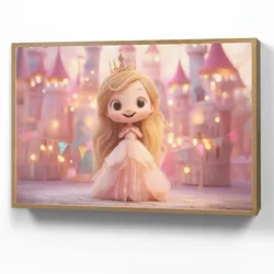 WANDLEUCHTE MIT AKKU Prinzessin - Rosa - Schloss Farbwechsel 100x70 cm Wandlampe