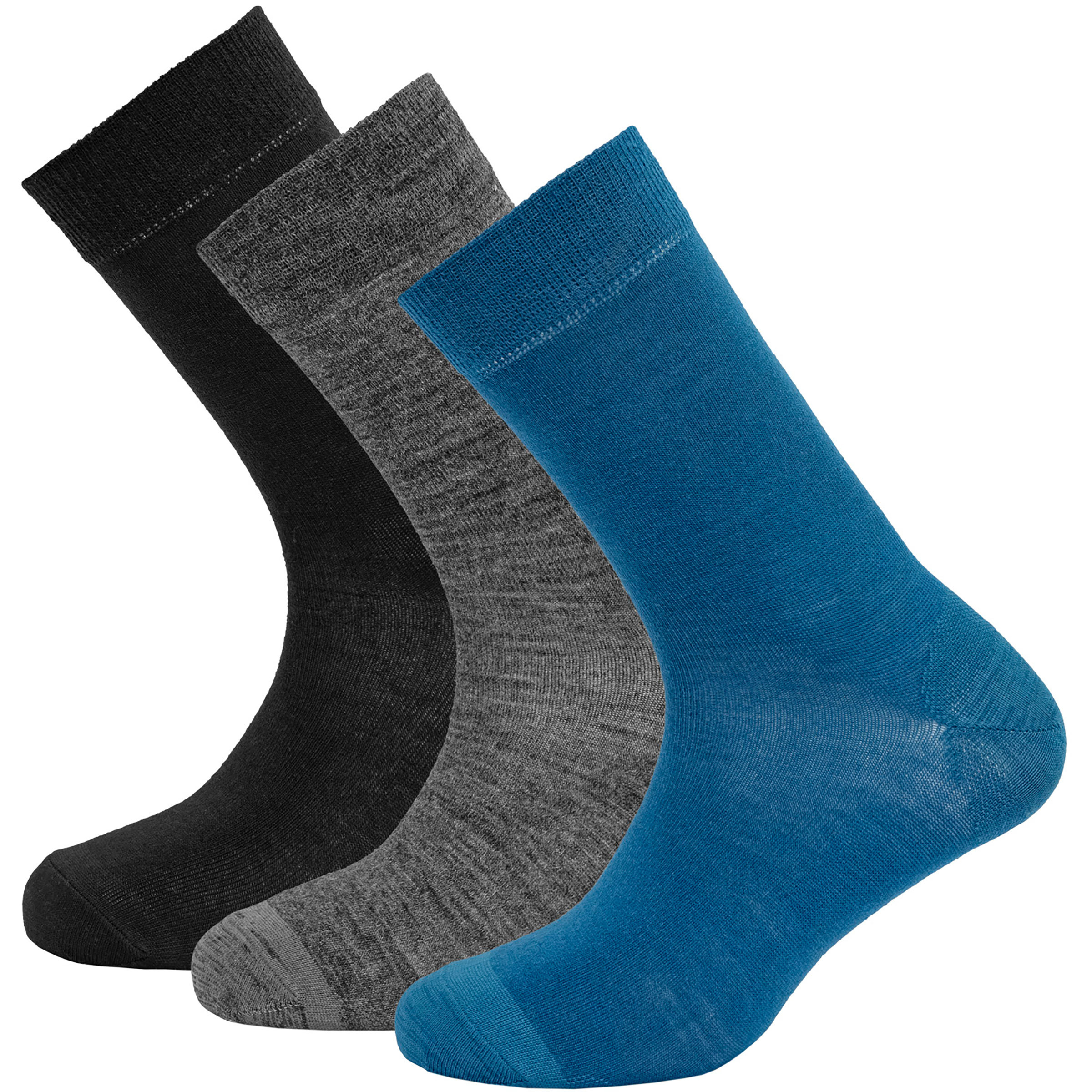 Devold Daily Merino Light 3er Pack Freizeitsocken blau Größe 36 Lifestyle Elastisch Merinowolle