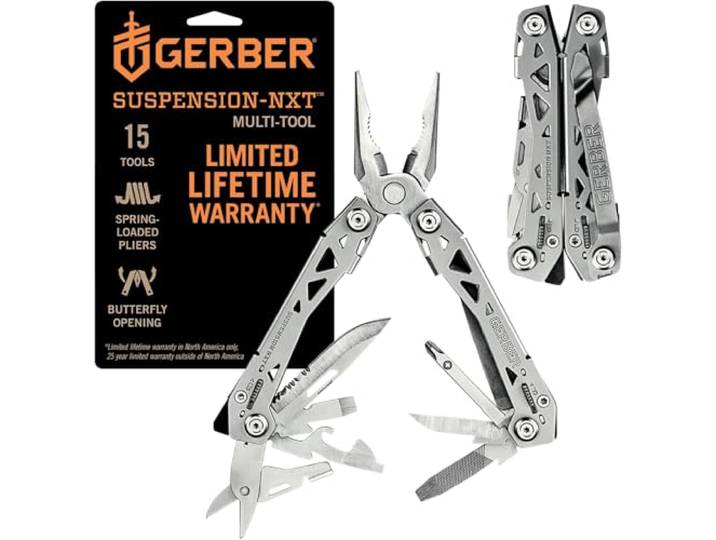 Gerber Outil multifonctions avec clip de poche\, 15 fonctions\, Suspension NXT\, Noir\, 1027871