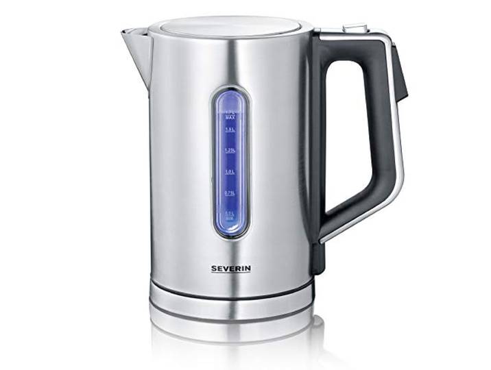SEVERIN Bouilloire à température réglable\, 1\,7L\, 3 000W\, Sans BPA\, Niveau D'eau Visible\, Affichage LCD\, Socle 360°\, Inox\, WK 3418